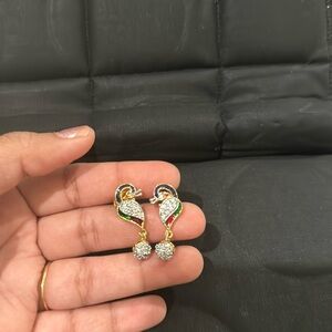 Cz stone Indian peacock earrings